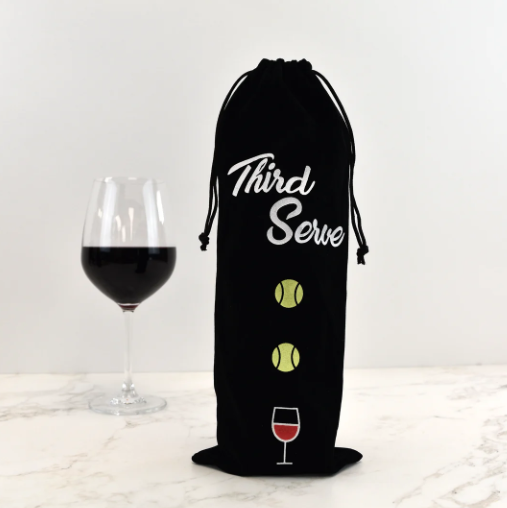 Reusable Tennis-Themed Wine Bag – "Third Serve"