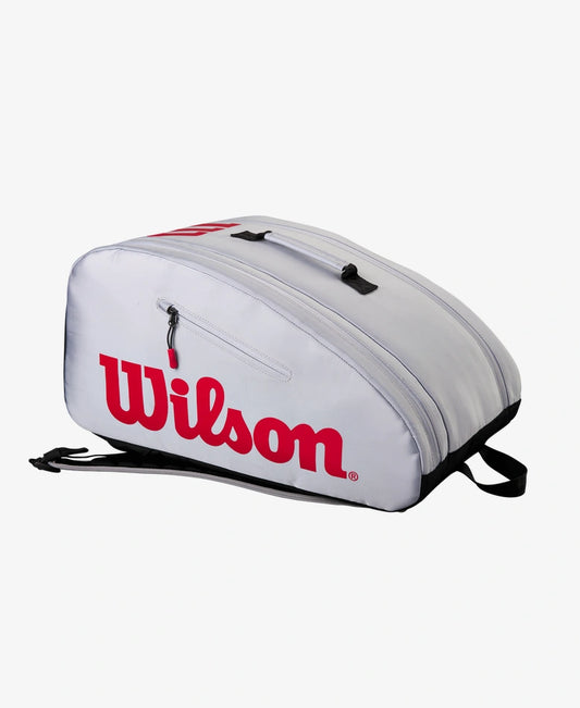 Wilson gray, red, and black pickleball backpack 