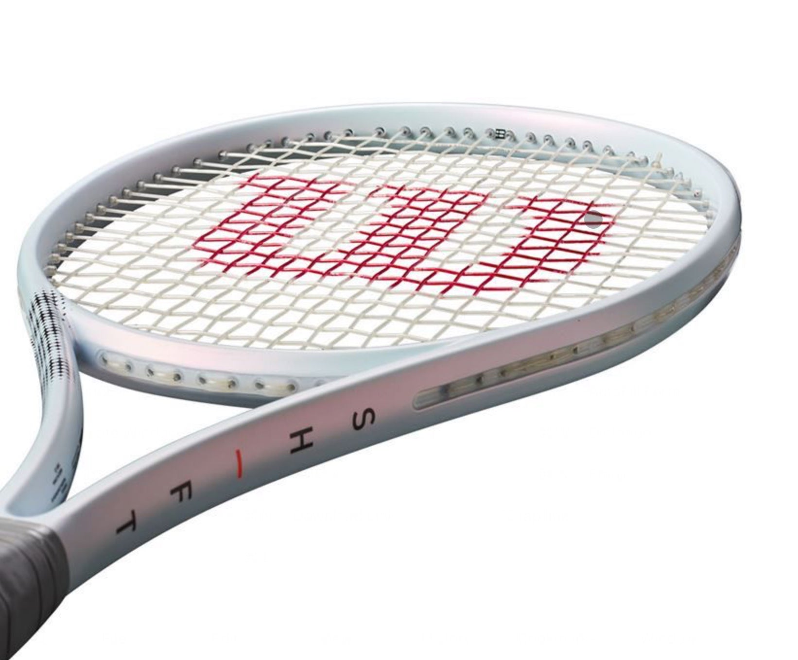 Tennis racket with a visible brand logo on a white background