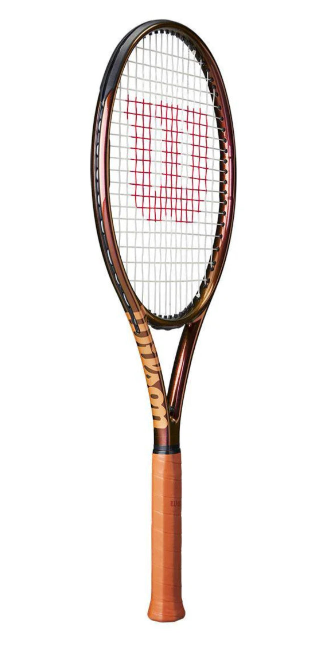 Tennis racket with a white background
