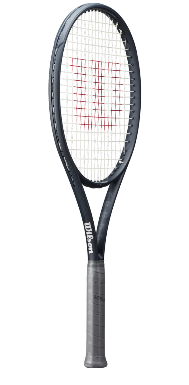 Tennis racket with Wilson branding on a white background